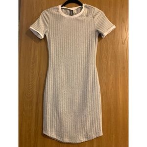 Never worn ribbed, form fitting gray dress